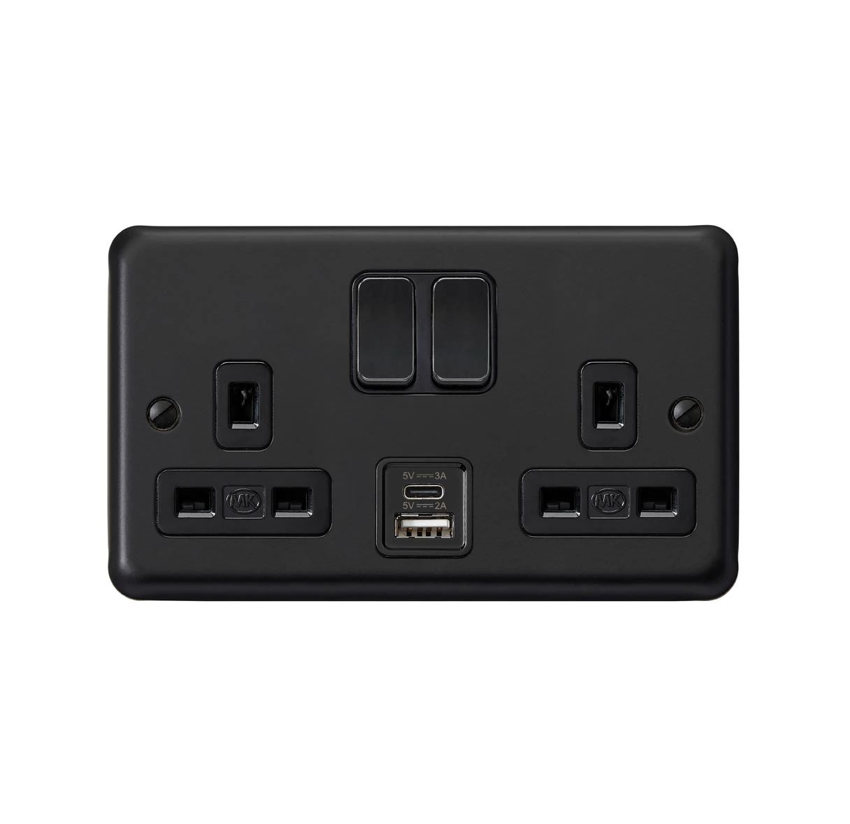 MK Electric 2G DP S/S 2 PORT USB CHARGER A+C 3A/5V M