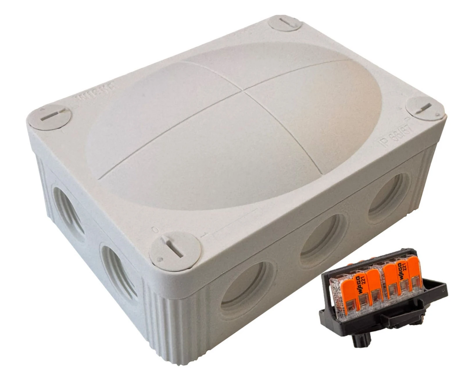 Wiska Combi 310 117mmx85mmx51mm Waterproof Junction Box White c/w 221 Connectors