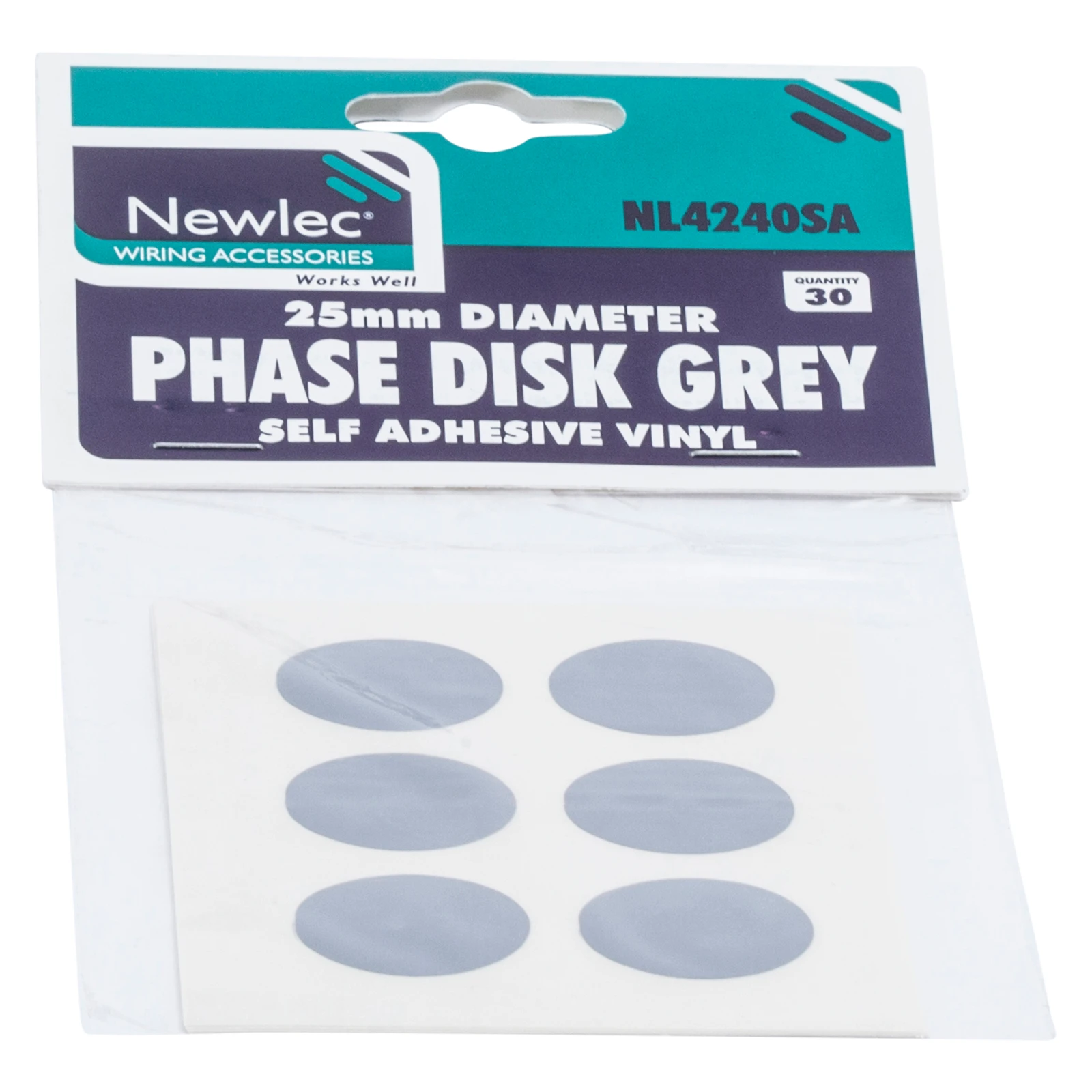 Easyfix Cable Phase Marker Disk Self Adhesive Grey (Pack=30)