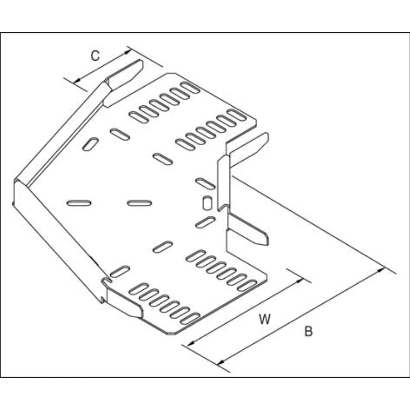 Unistrut D Cable Tray Medium Duty Bend Flat 75mm Pregalvanised Steel